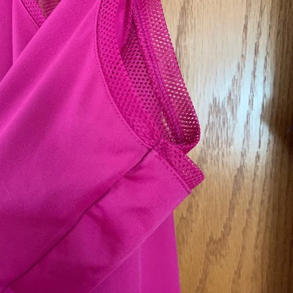 Fabletics Maxi Dress Racerback Mesh Size Small Blue Pink - Picture 14 of 15